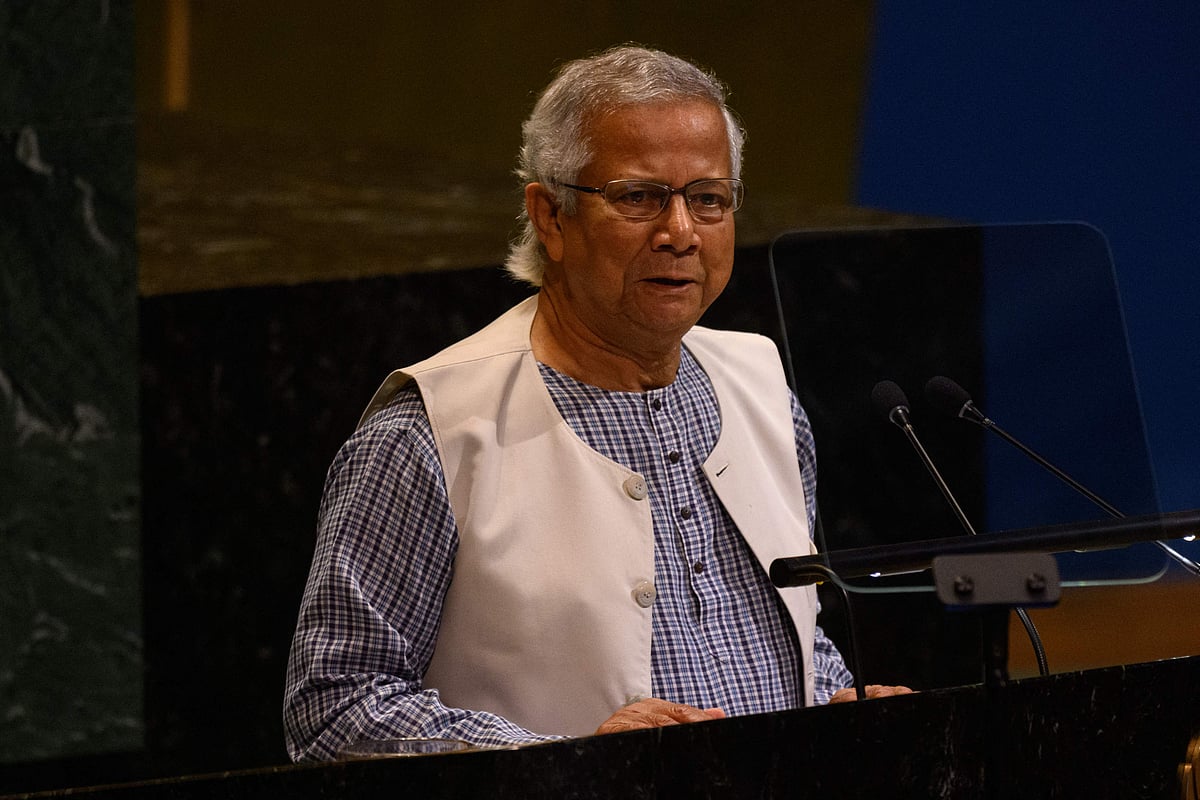 Chief Adviser of the interim Government of the People's Republic of Bangladesh Muhammad Yunus speaks at the 80th session of The United Nations General Assembly (UNGA) on 26 September, 2025 in New York City.