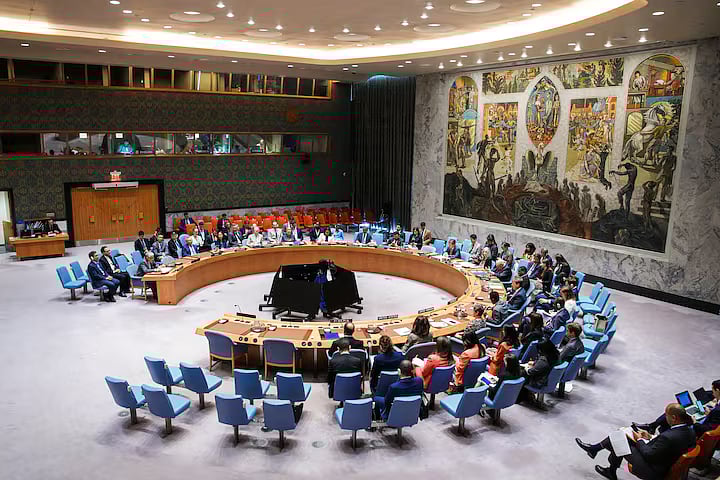 Iran’s Ambassador to the United Nations, Amir-Saeid Iravani, addresses members of the UN Security Council after a vote on a resolution that would permanently lift U.N. sanctions on Iran, at U.N. headquarters in New York City, US, 19 September, 2025.