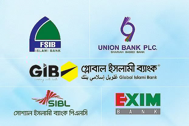Logos of five banks
