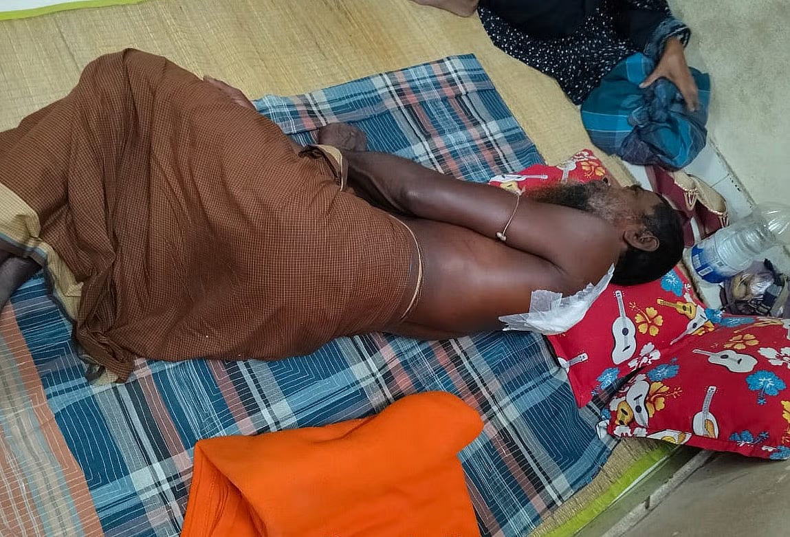 Farmer Ahad Ali from Pardiya village in Monirampur, Jashore, is hacked with a sharp weapon.