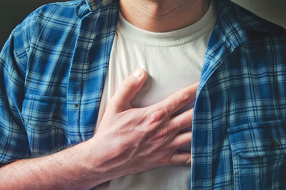 Heart attack pain usually centres in the middle of the chest.