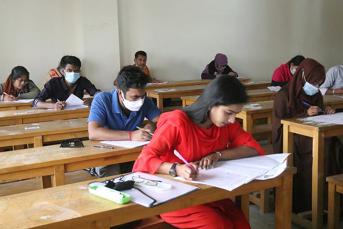 Candidates sit for the BCS exam