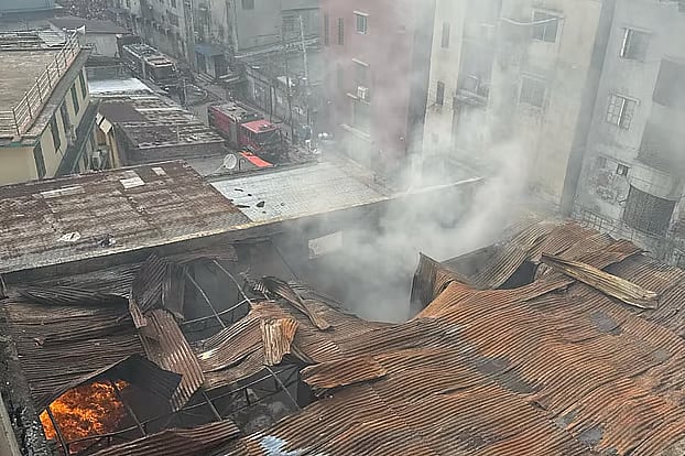 A fire broke out at a garment factory and a chemical godown in Shialbari, Mirpur, in the capital Tuesday.