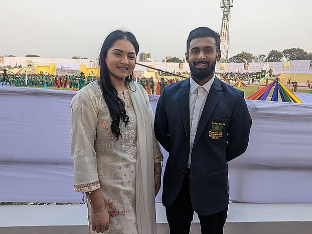 With wife Hafsa Mazhar