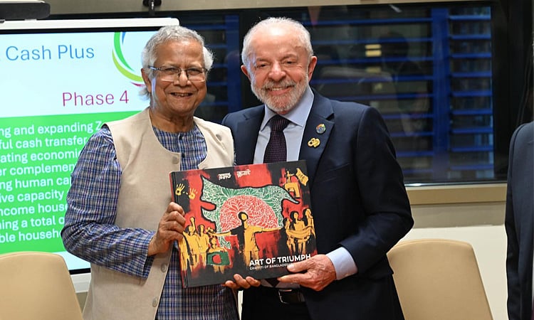 Chief Adviser Professor Muhammad Yunus meets Brazilian President Lula on the sidelines of the World Food Forum in Rome.