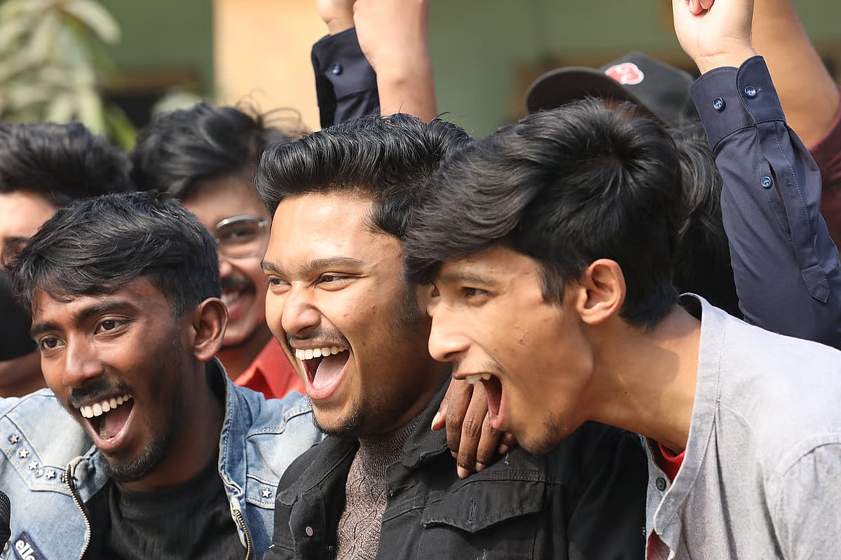 Students celebrate their results