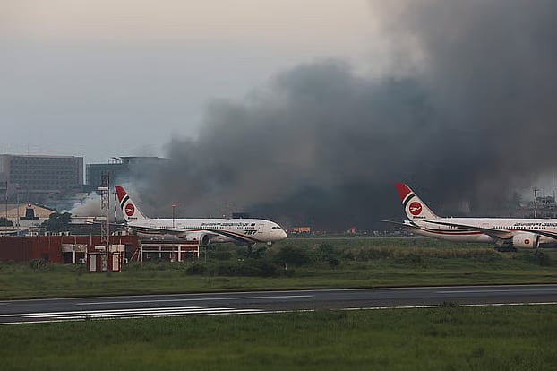 Flight operations were temporarily suspended at the capital’s Hazrat Shahjalal International Airport after a fire broke out at the Cargo Village on Saturday afternoon.