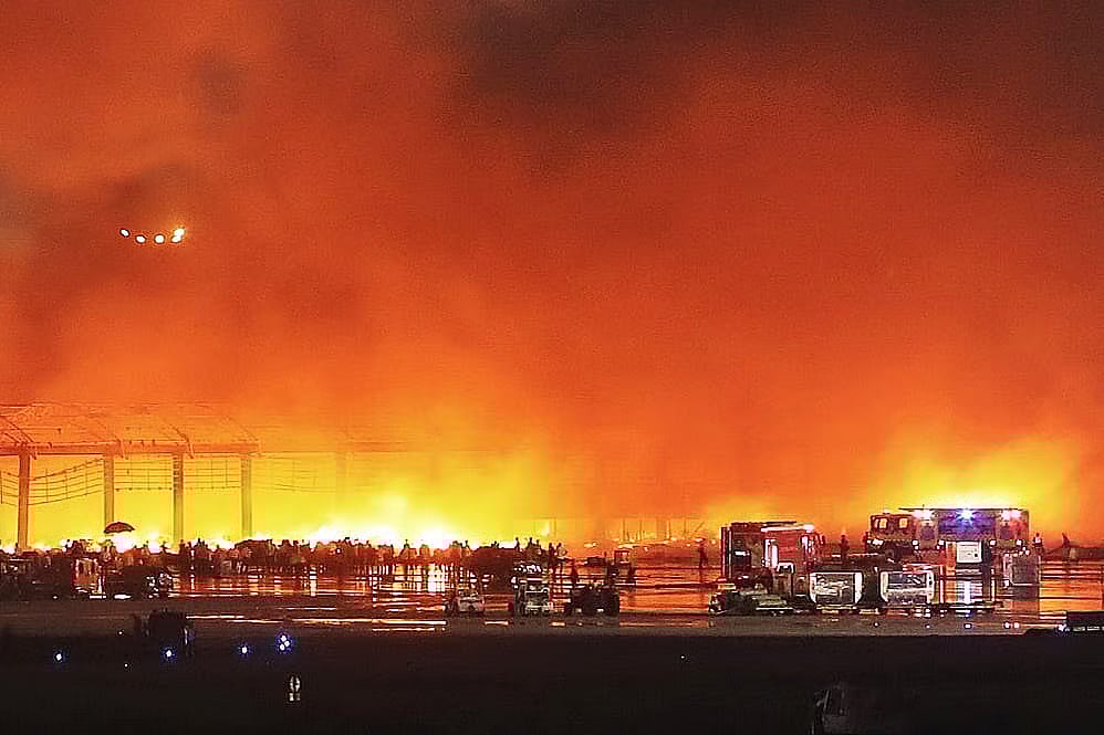 Flight operations at Hazrat Shahjalal International Airport have been temporarily suspended following a fire at the airport’s cargo village.