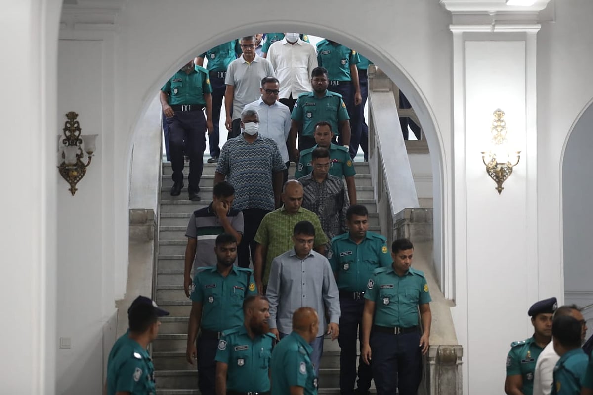 The accused army officers are being taken to jail after an order of the International Crimes Tribunal-1 on 22 October 2025