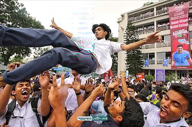 Elated students celebrate their HSC exam results