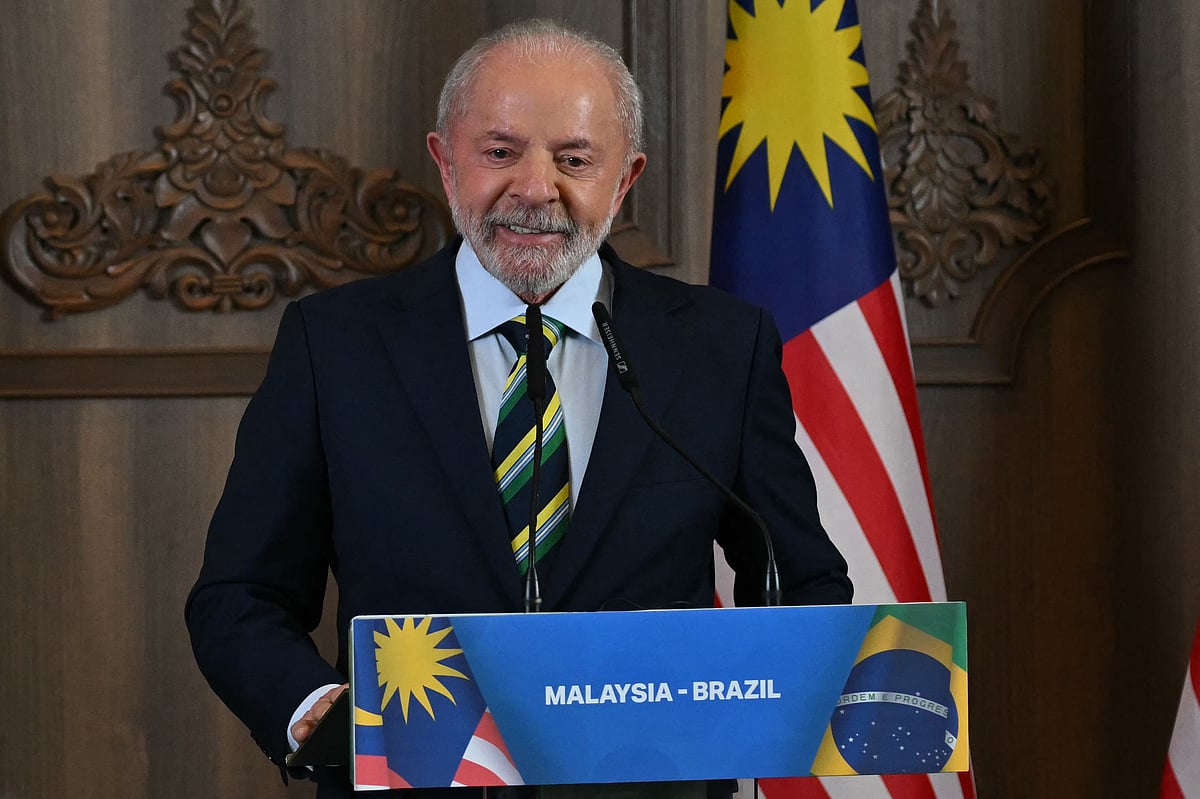 Brazil's President Luiz Inacio Lula da Silva holds a press conference during the 47th Association of Southeast Asian Nations (ASEAN) Summit in Kuala Lumpur on 27 October 2025.