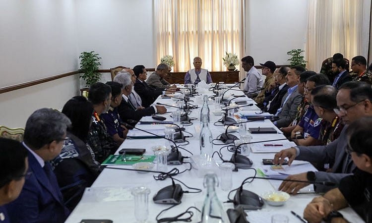 Chief adviser Professor Muhammad Yunus, chaired a meeting held at the State Guest House Jamuna in Dhaka today