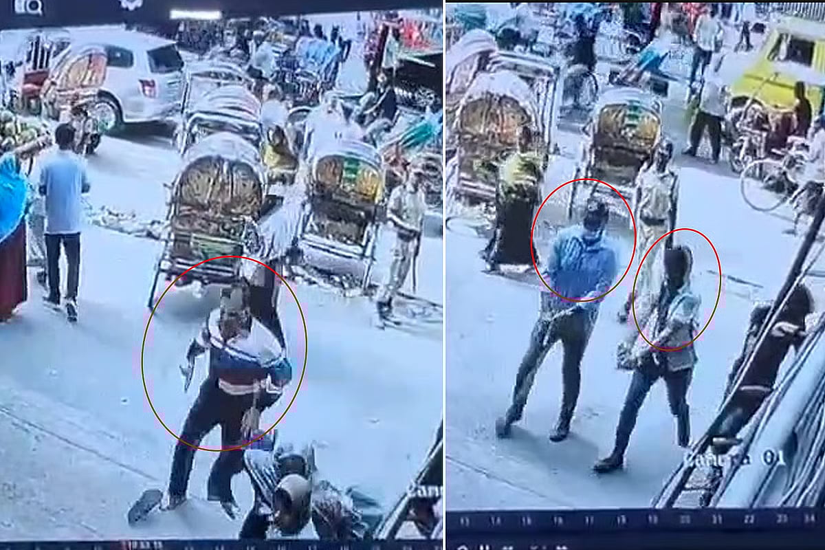 CCTV footage shows Tarik Saif Maun tries to flee while two persons are firing bullets aiming him from a close range