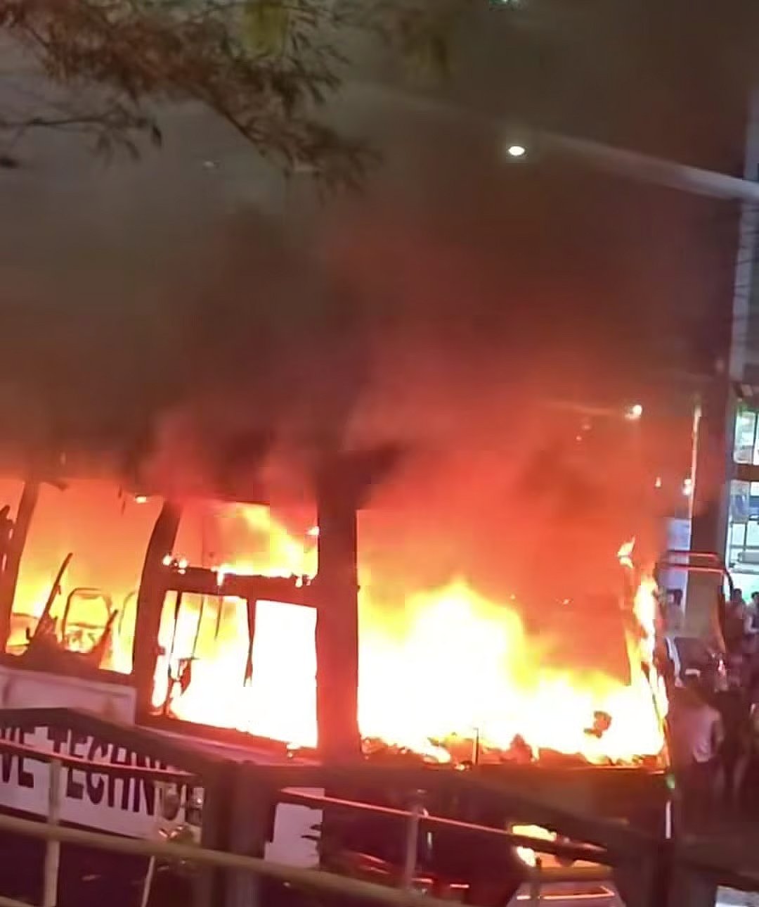 Miscreants set fire to a bus of Shanto-Mariam University in front of Labaid Hospital in Dhaka on 10 November 2025