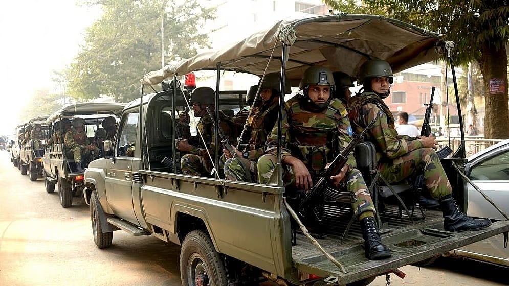 Some members of Bangladesh Army during a patrol