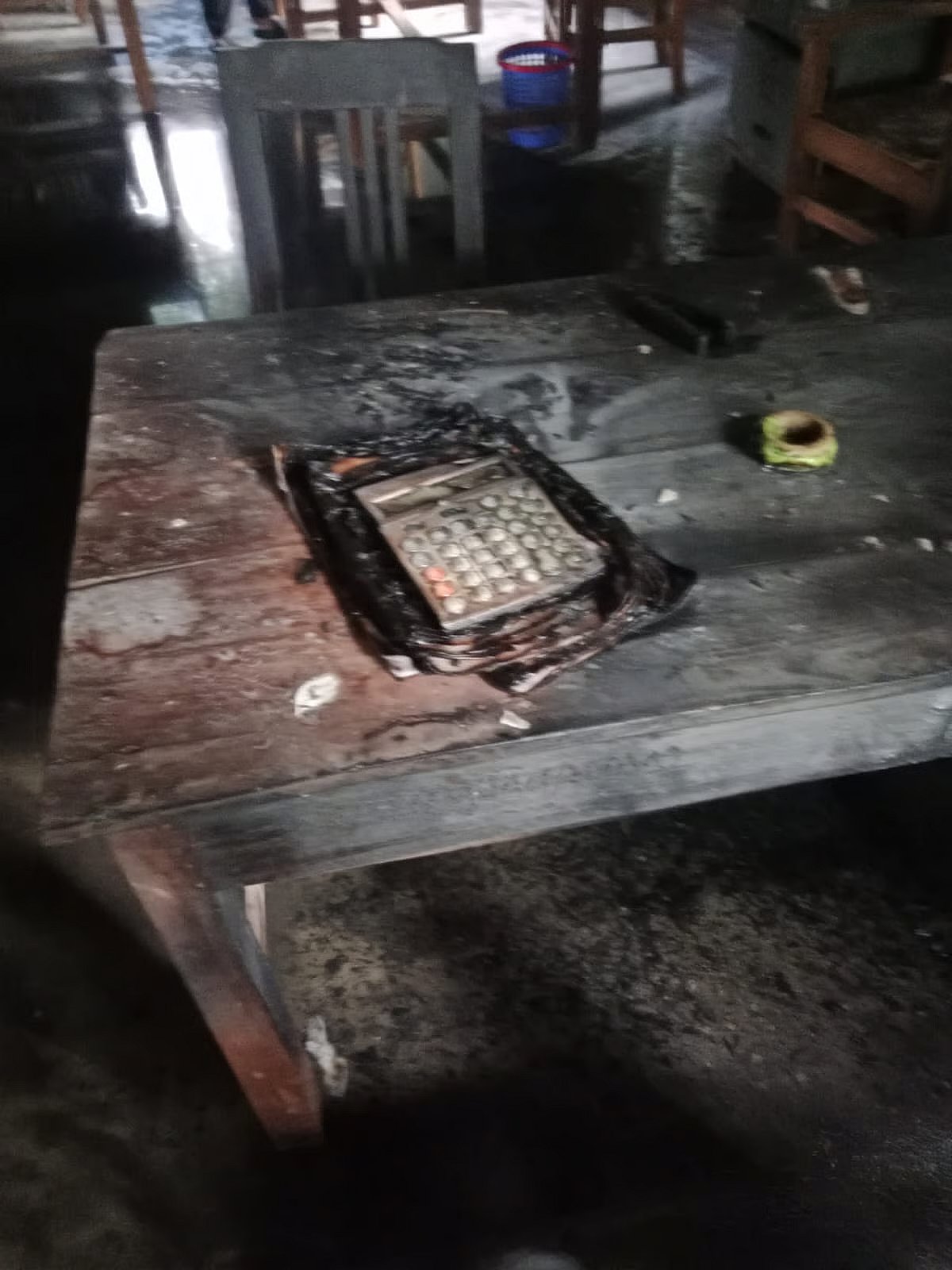 Miscreants set fire to a branch of Grameen Bank in the small hours on 12 November 2025