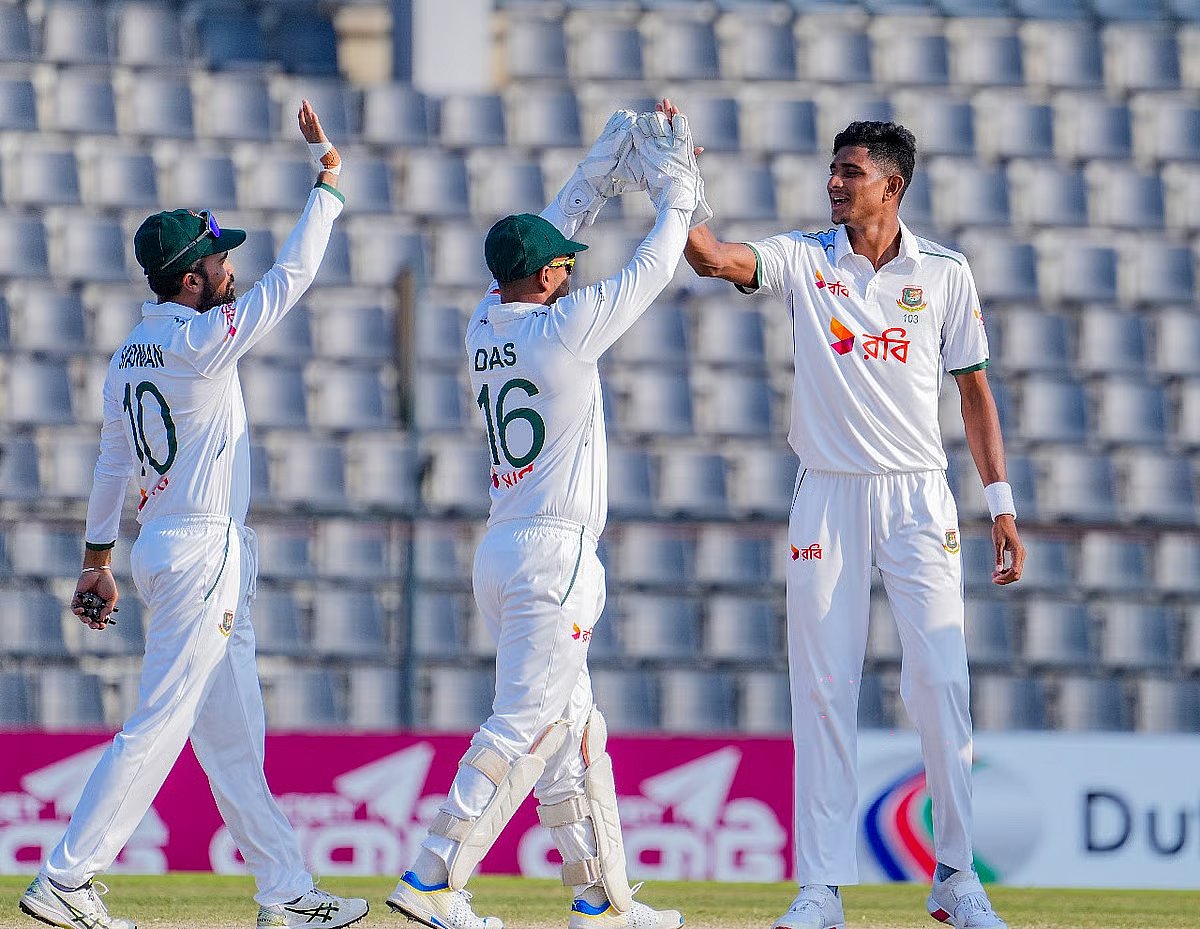 Nahid Rana celebrates a wicket against Irealand on 13 November
