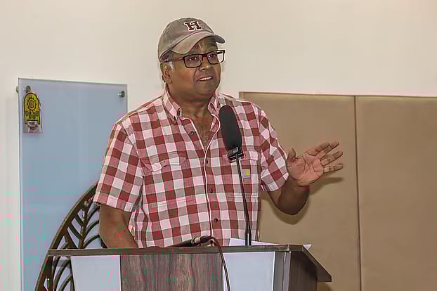 Zia Haider Rahman speaks at a seminar on 'Politics of Literature' held at Bangla Academy. 11 November 2025