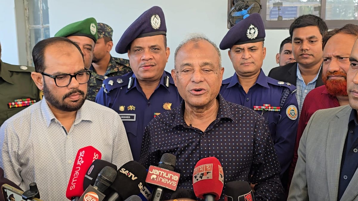 Home Adviser Lieutenant General (Retd) Md Jahangir Alam Chowdhury spoke to journalists at Circuit House in Patuakhali on Saturday