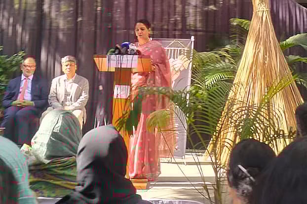Syeda Rizwana Hasan, adviser to the Ministry of Environment, Forest and Climate Change and the Ministry of Water Resources, speaks at the opening ceremony of an exhibition titled ‘The Soul of Jute’ at Alliance Francaise de in Dhanmondi of Dhaka.