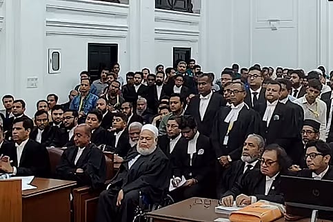 During the verdict in the case against Sheikh Hasina, the courtroom was attended by the Chief Prosecutor, Prosecutors, the Attorney General, and other lawyers.