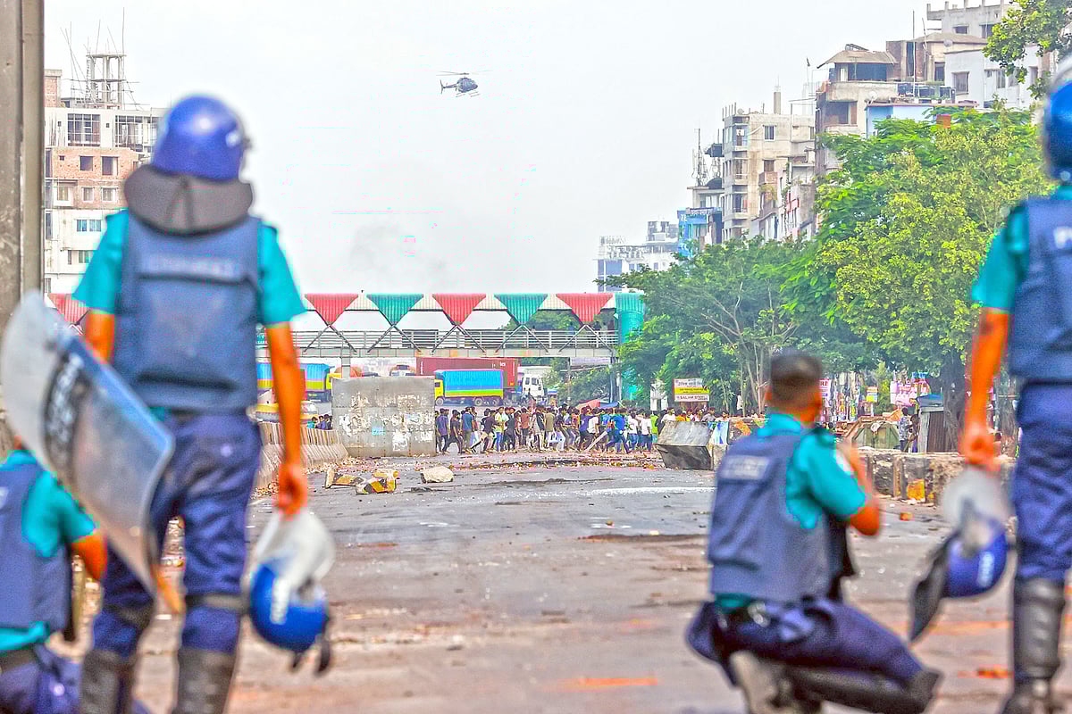 Police open firing targeting the protesters during the student-people movement in July-August 2024