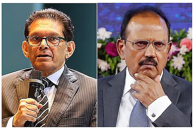 Bangladesh’s National Security Adviser Khalilur Rahman and India’s National Security Adviser Ajit Doval. Khalilur Rahman is visiting Delhi to attend a conference at the invitation of Ajit Doval.