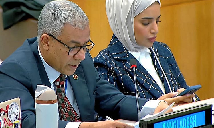 A Bangladesh delegation spoke on the Rohingya crisis at the third committee meeting of the United Nations General Assembly in New York on 19 November, 2025.