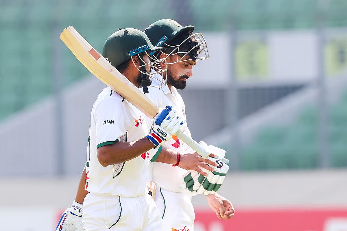 Liton Das and Mehedy Hasan Miraz remained unbeaten at lunch on day 2 of the 2nd Test between Bangladesh and Ireland at Sher-e-Bangla National Cricket Stadium, Dhaka on 20 November 2025