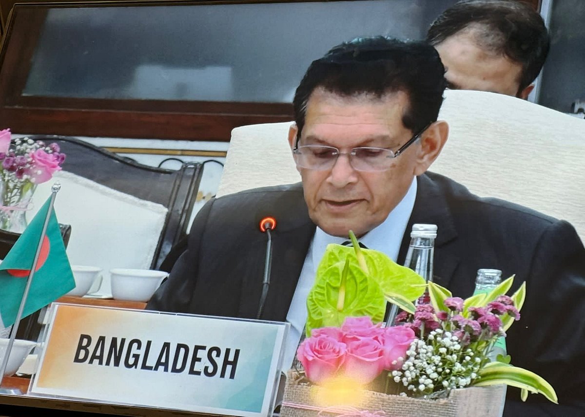 National Security Adviser Khalilur Rahman is speaking at the seventh Colombo Security Conclave (CSC) meeting of national security advisers in Delhi. The photo was received today, Thursday, from the Bangladesh High Commission.