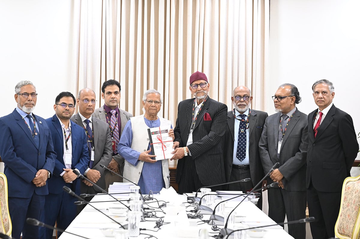 The National Independent Inquiry Commission, formed to investigate the brutal BDR mutiny, handed over its report to chief adviser professor Muhammad Yunus at the State Guesthouse Jamuna, Dhaka on 30 November 2025.