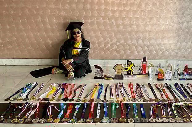 Bangladesh's Hamida Akter grabs second position in her category about competitors from 130 countries in 17th Marathon at Kathmandu