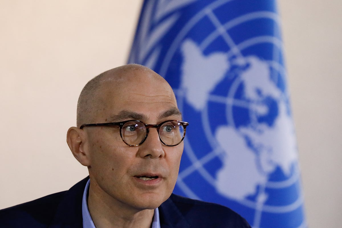 United Nations High Commissioner for Human Rights (OHCHR) Volker Turk holds a news conference in Caracas, Venezuela 28 January 2023.