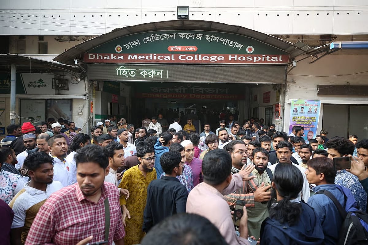 Osman Hadi, critically injured, has been taken to Dhaka Medical College Hospital.