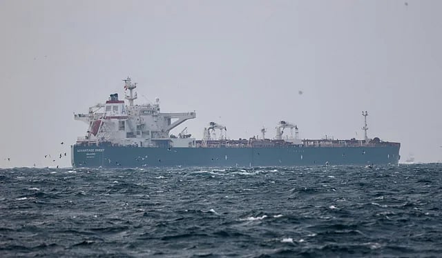 Marshall Islands-flagged oil tanker Advantage Sweet, which sails at Marmara sea near Istanbul, Turkey on January 2023.