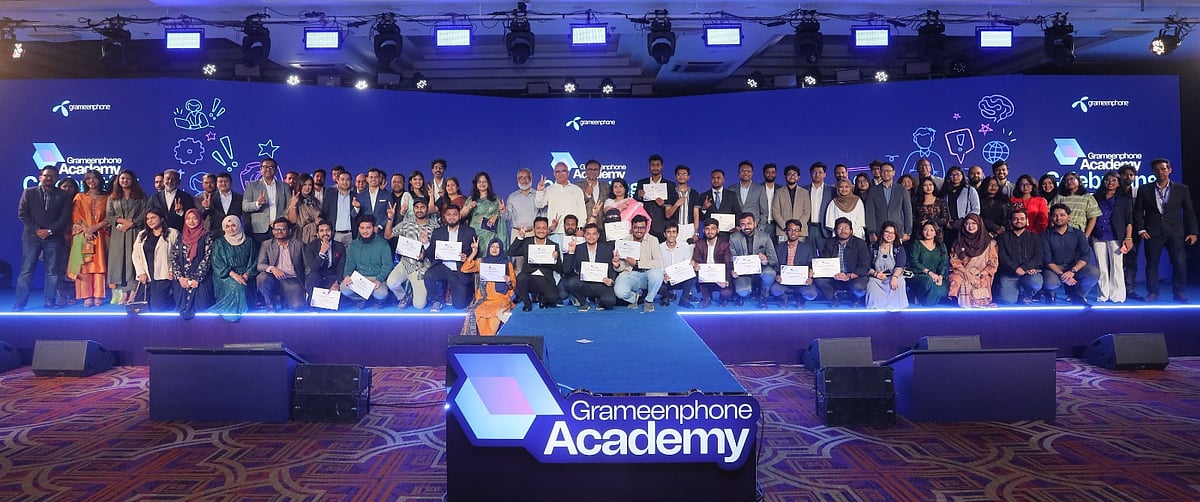 Grameenphone Academy celebrated three years of success with a celebratory event held recently at a hotel in Dhaka.