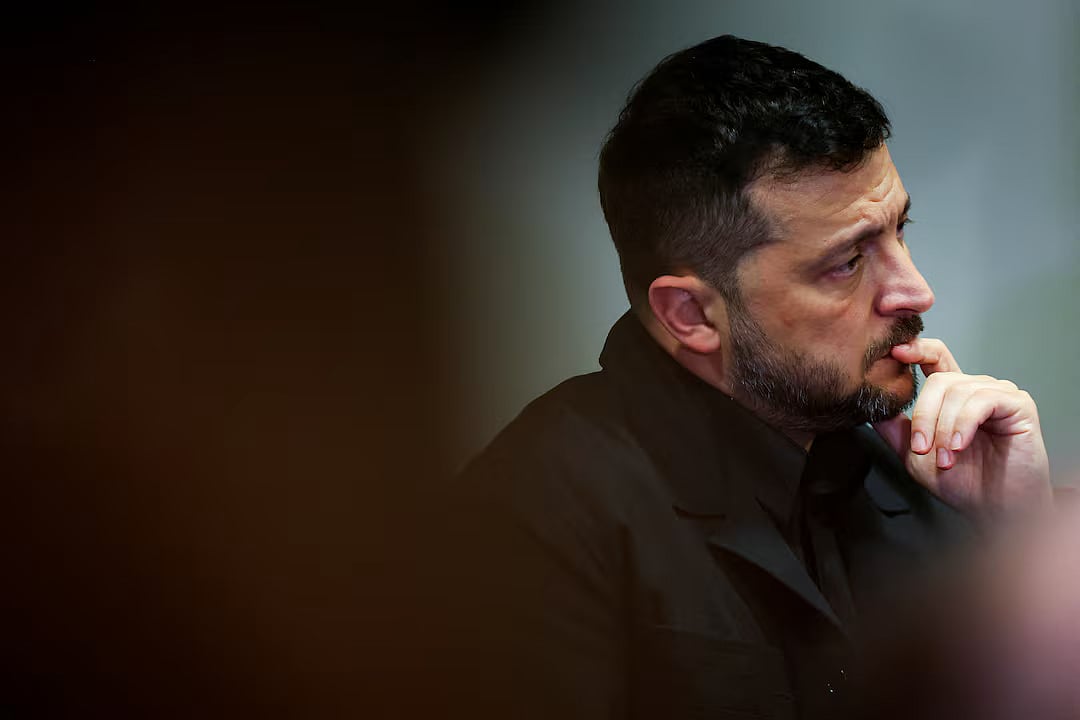 Ukraine’s President Volodymyr Zelensky looks on at a stakeout during the 80th United Nations General Assembly in New York City, US, 23 September, 2025.