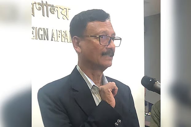 Foreign adviser Touhid Hossain at the secreatariat today