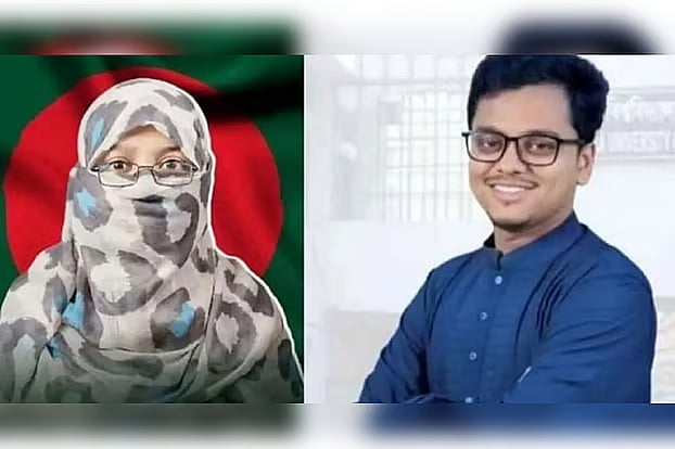 Jannatul Ferdaus Sanjida, executive member of CUCSU,  and SM Farhad, DUCSU general secretary