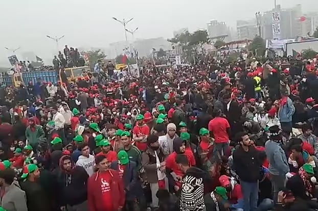 BNP leaders and activists at Tarique Rahman's public reception venue at Purbachal 300 feet around 8:00 am Thursday.