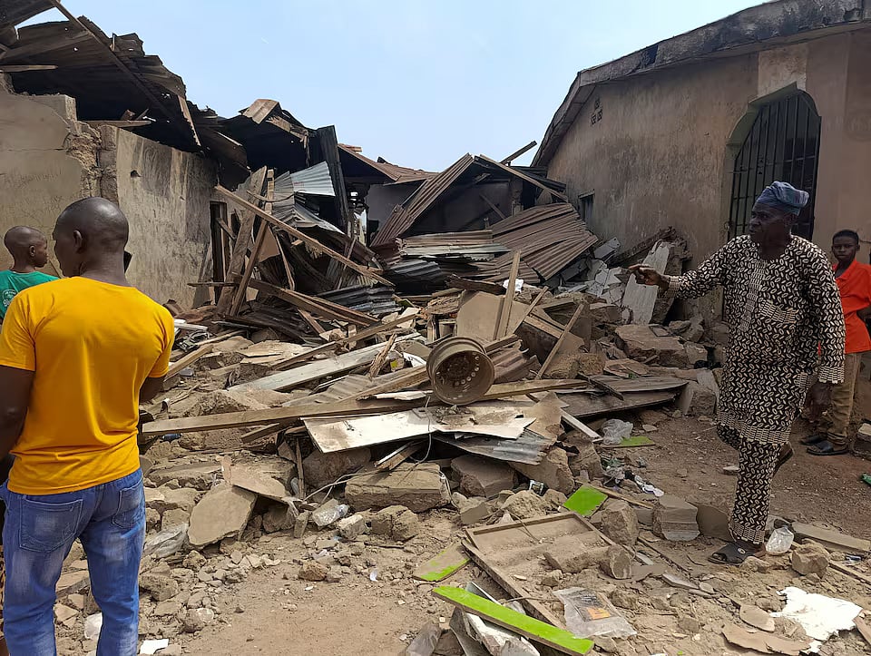 Residents inspect the damage after US forces had launched a strike against Islamic State militants in Nigeria at the request of Nigeria's government, as US President Donald Trump announced on Truth Social on 25 December, in Offa, Kwara State, Nigeria, 26 December, 2025.
