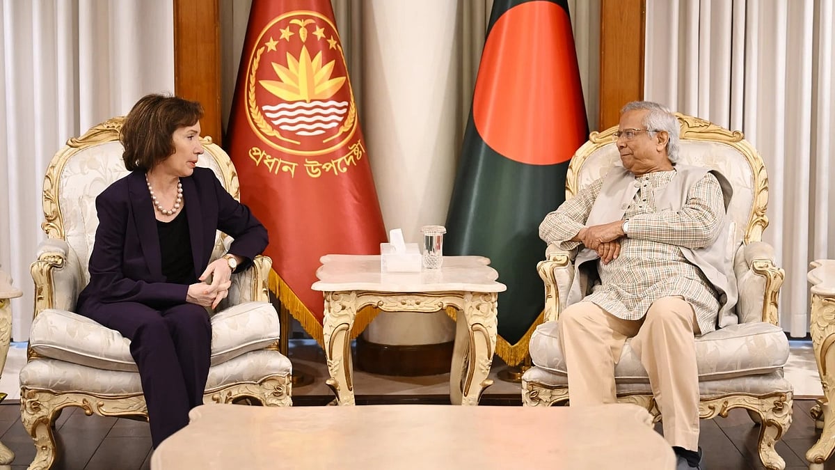 Ambassador Tracey Ann Jacobson, the Chargé d’Affaires of the US to Bangladesh paid a farewell call on the Chief Adviser Professor Muhammad Yunus at the State Guest House Jamuna in Dhaka on 29 December, 2025