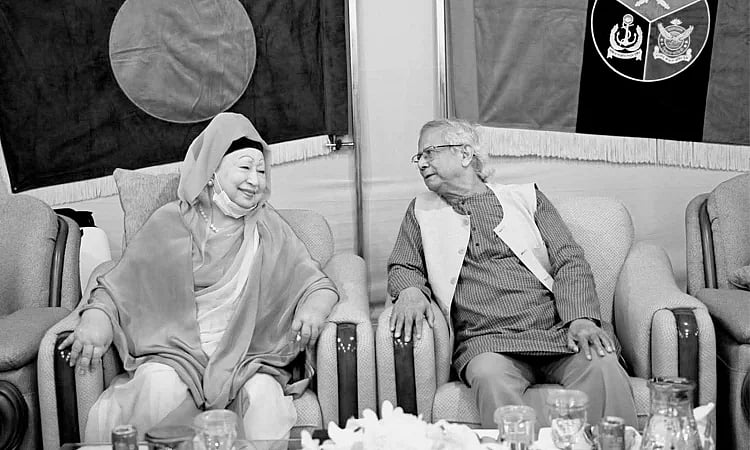 Chief adviser professor Muhammad Yunus mourns at the death of former prime minister and BNP chairperson Begum Khaleda Zia