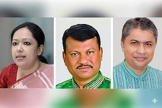 Rumeen Farhana, Saiful Alam, Hasan Mamun (Left to right)