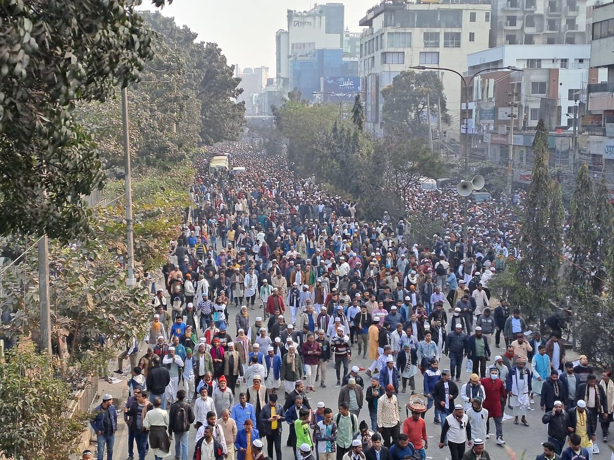 People are seen leaving after the namaj-e-janaza of Khaleda Zia on 31 December 2025