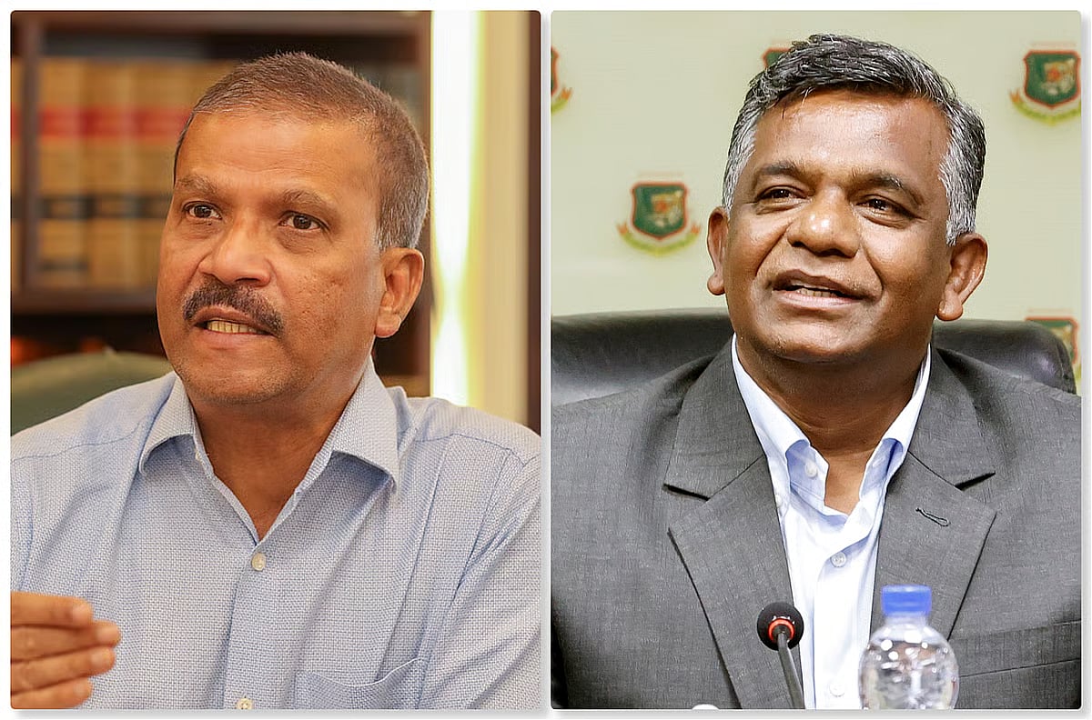 Youth and sports adviser Asif Nazrul and BCB president Aminul Islam Bulbul