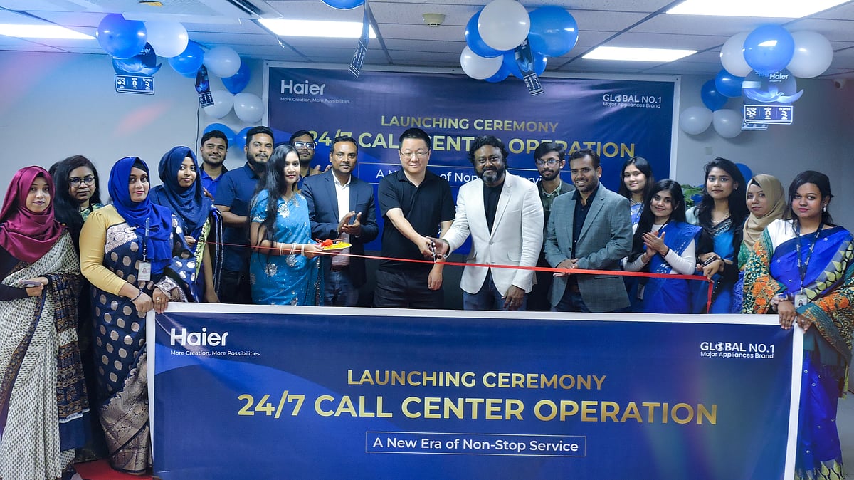 The launching ceremony of 24/7 call centre operation by Haier Bangladesh.