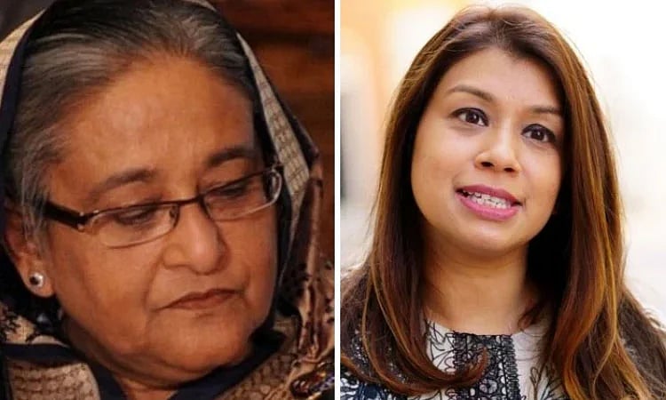 Ousted prime minister Sheikh Hasina and her nieces Tulip Siddiq