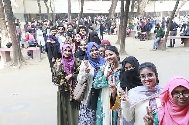 They cast their first vote in the JnUCSU election. Jagannath University, 6 January 2025.