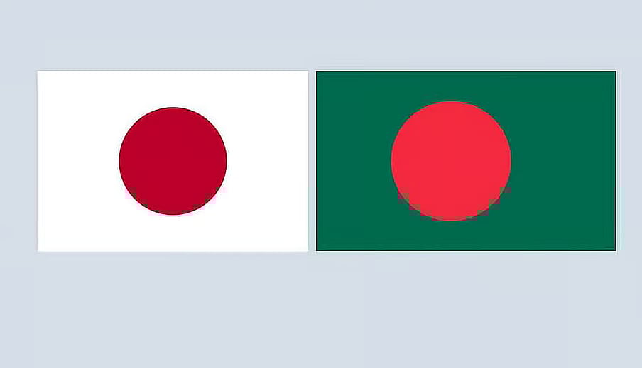 Flags of Japan and Bangladesh